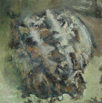 Tortoise. painting. Squashed beneath Israeli tank treads, Rafah children's zoo, Gaza, 2004